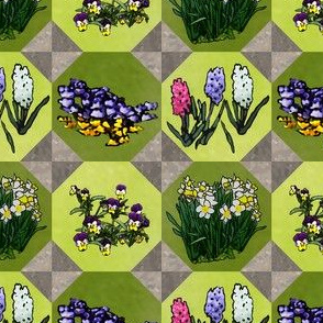Tiled Flowers 2x2_octo_tile_greenplus_flowers