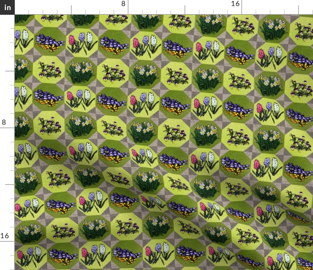 Tiled Flowers 2x2_octo_tile_greenplus_flowers