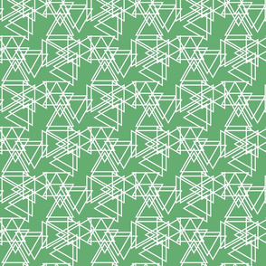 Green with White Geometric Triangle Design