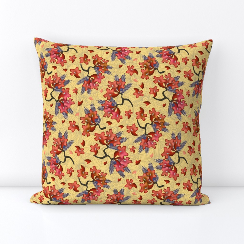 Yellow and Red Floral 