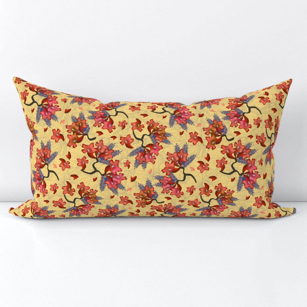 Yellow and Red Floral 