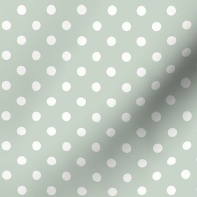 Dark Dotty: Soft Green & White Polka Dot