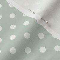 Dark Dotty: Soft Green & White Polka Dot