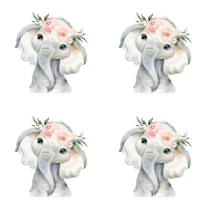 7" baby floral elephant