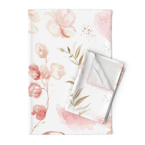 pink gold floral - oversized