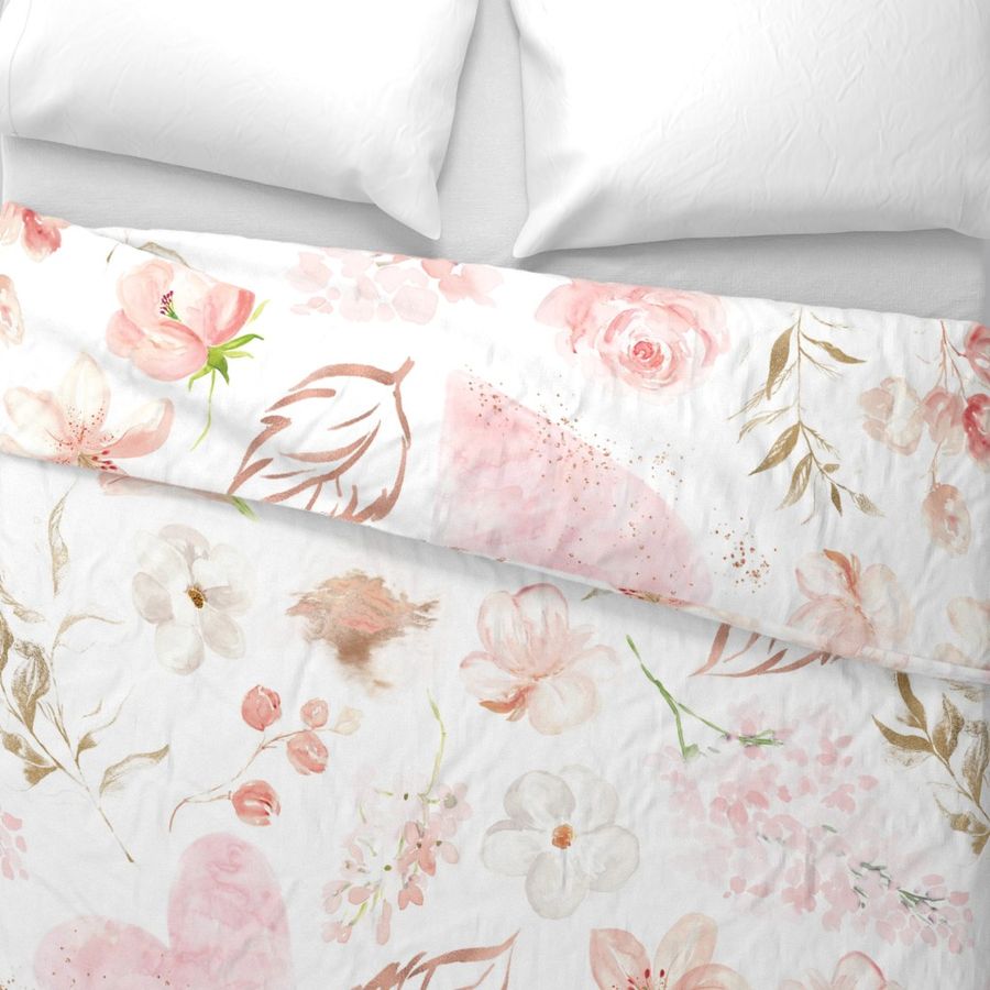 pink gold floral - oversized