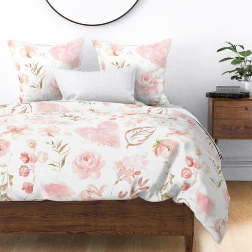 pink gold floral - oversized