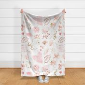 pink gold floral - oversized