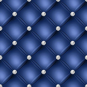 Blue Tufted Small Square Decorative Pattern