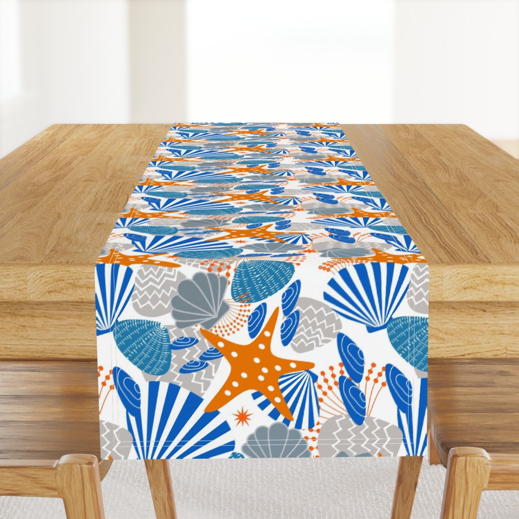 Seashells Magic in Blue and Orange s