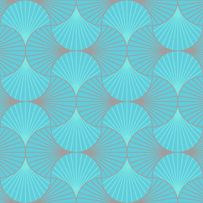 Seashells Art Deco Japanese geometry vector seamless pattern