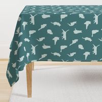 Cute Teal Cats Blue Green Cat tonal minimal kitten kitty