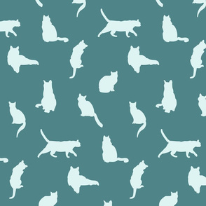 Green Cat Fabric, Wallpaper and Home Decor | Spoonflower