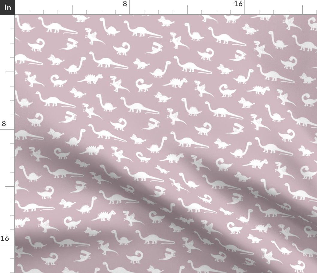 Little minimalist wild dinosaurs sweet kids dino design boho style mauve purple white