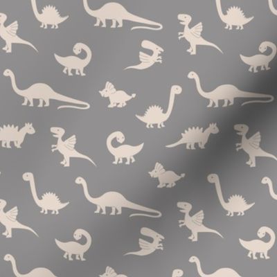 Little minimalist wild dinosaurs sweet kids dino design boho style gray beige sand neutral