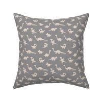 Little minimalist wild dinosaurs sweet kids dino design boho style gray beige sand neutral