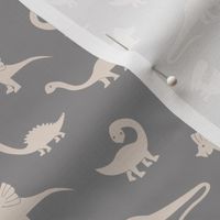 Little minimalist wild dinosaurs sweet kids dino design boho style gray beige sand neutral