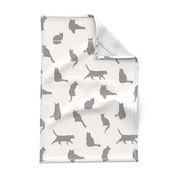 Soft Neutral Gray Off White Cats Modern Cat Kitten Kitty Shapes