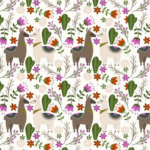 Alpaca Cactus Floral Pattern Animal Lover