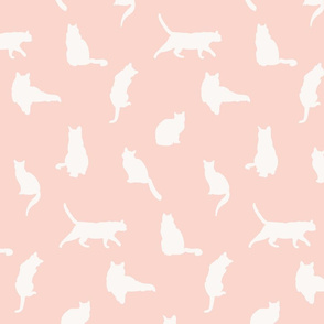 cute Blush pink cats off white silhouette cat kitten kitty