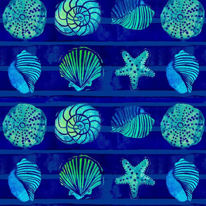 Linocut Seashells - handcarved stamps