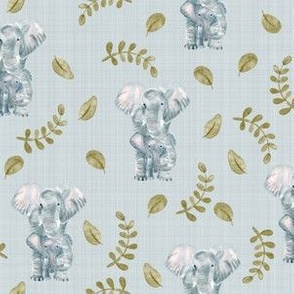 Mother and baby Elephant linen texture