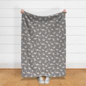 Little minimalist wild dinosaurs sweet kids dino design boho style gray beige sand neutral LARGE