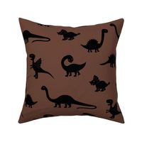 Little minimalist wild dinosaurs sweet kids dino design boho style cacao chocolate brown black LARGE