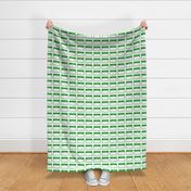 Cut-and-sew Korean 'hello my name is' nametags in green