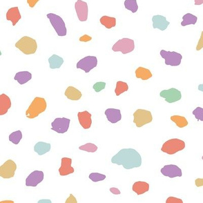 Messy confetti spots colorful kids spots and ink dots abstract summer terrazzo print mint pink lilac girls LARGE