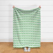 Cut-and-sew French 'bonjour je m'appelle' nametags in green