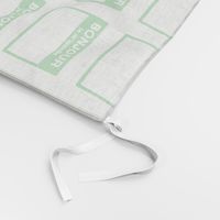 Cut-and-sew French 'bonjour je m'appelle' nametags in green