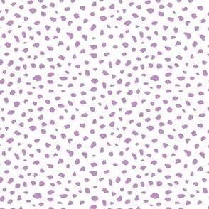 Messy confetti spots colorful kids spots and ink dots abstract summer terrazzo print lilac purple girls on white SMALL