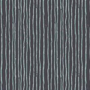 Wavy Stripes - blue and charcoal