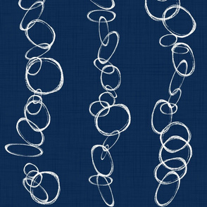 indigo - white rings on indigo blue - shibori fabric