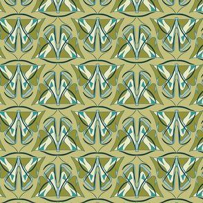 Silk Moth - pond green by JAF Studio