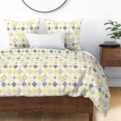 Yellow and Grey Quatrefoil