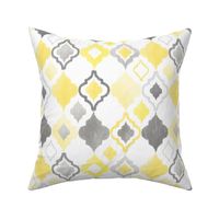 Yellow and Grey Quatrefoil