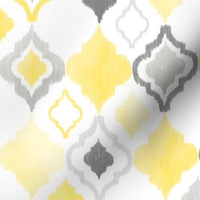 Yellow and Grey Quatrefoil