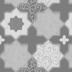 Grey Quatrefoil Coordinate