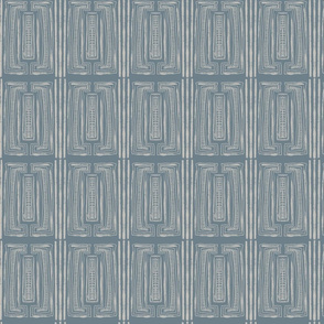 Rustic Block Print - (large) blue-gray