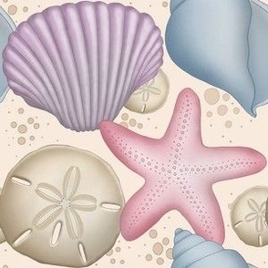 Colorful Sandy Seashells Pattern