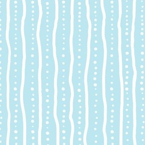 Wiggly lines and dots white on aqua