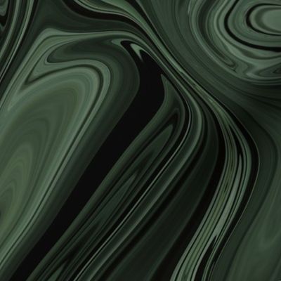 Retro swirl 01 - LARGE - Dark moss