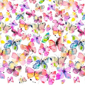 Spring Butterflies watercolor Spring gradation Multicolor Rainbow Medium  Spring2024