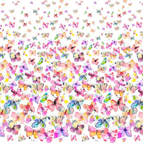 Butterflies watercolor gradation Multicolor Rainbow Small
