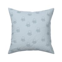 Sweet little jelly fish under water ocean animals series kids baby light blue gray boys