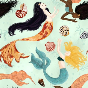mermaids and seashells medium