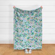 Daisies watercolor Pastel Mint green Jumbo Large 