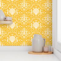 summer beach damask goldenrod yellow | large